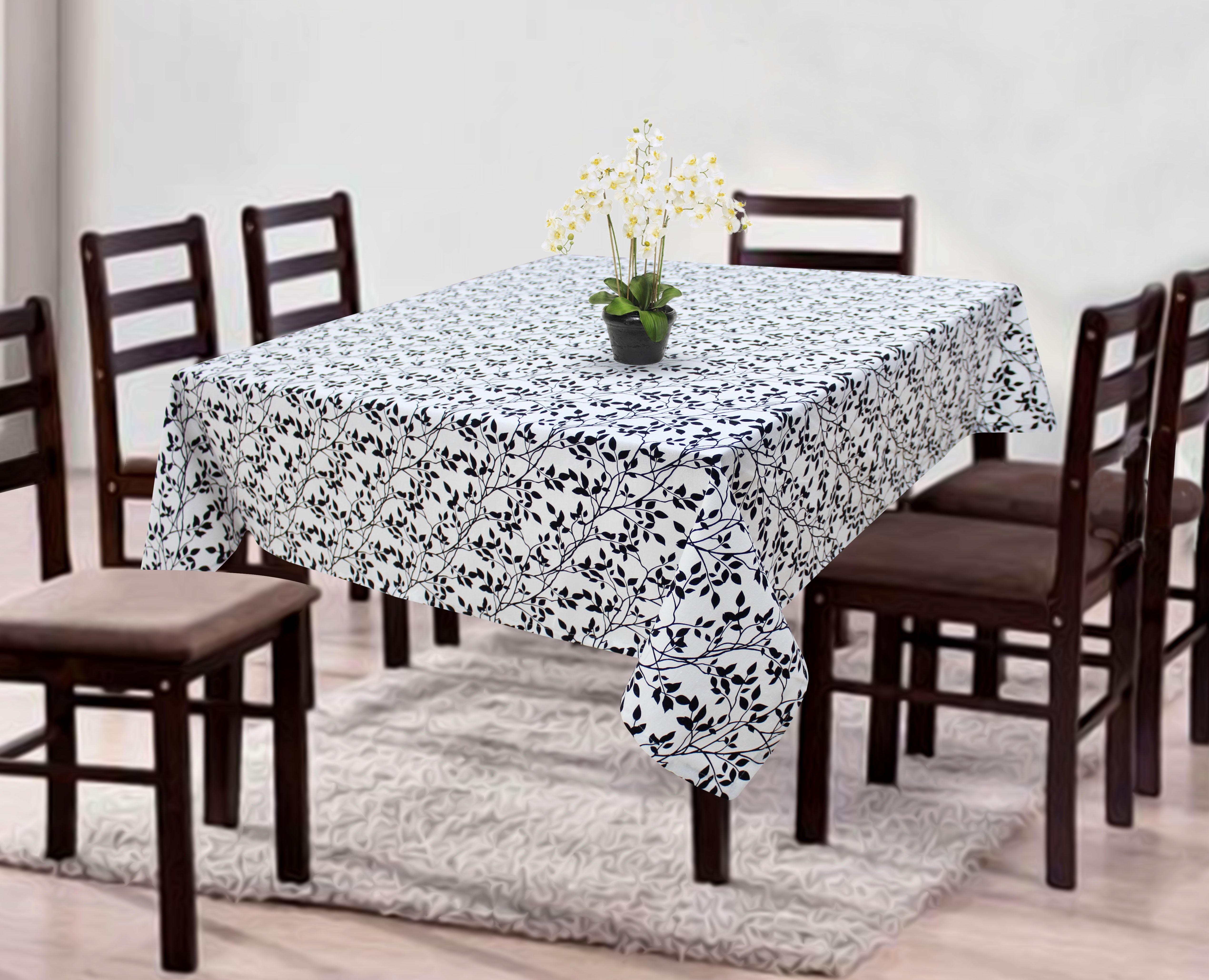 Cotton Small Leaf 8 Seater Table Cloths