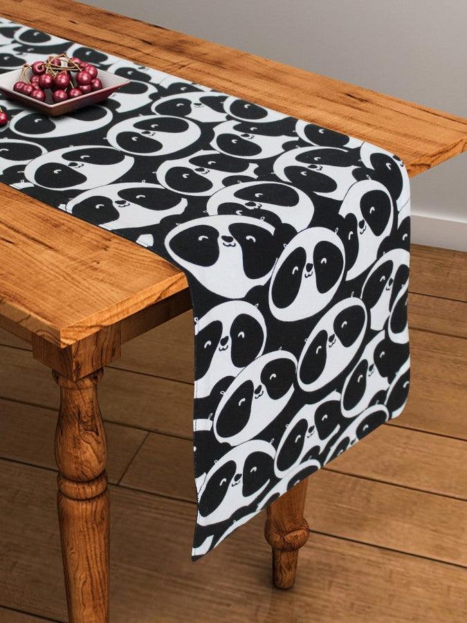 Cotton Black Panda Table Runner
