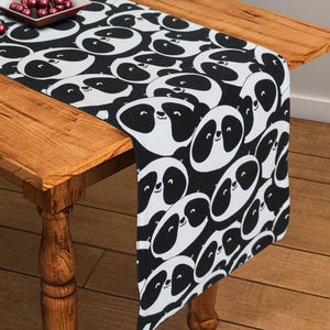Cotton Black Panda 152cm Length Table Runner Pack Of 1 freeshipping - Airwill