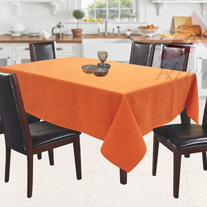 Cotton Solid Orange 6 Seater Table Cloths Pack Of 1 freeshipping - Airwill
