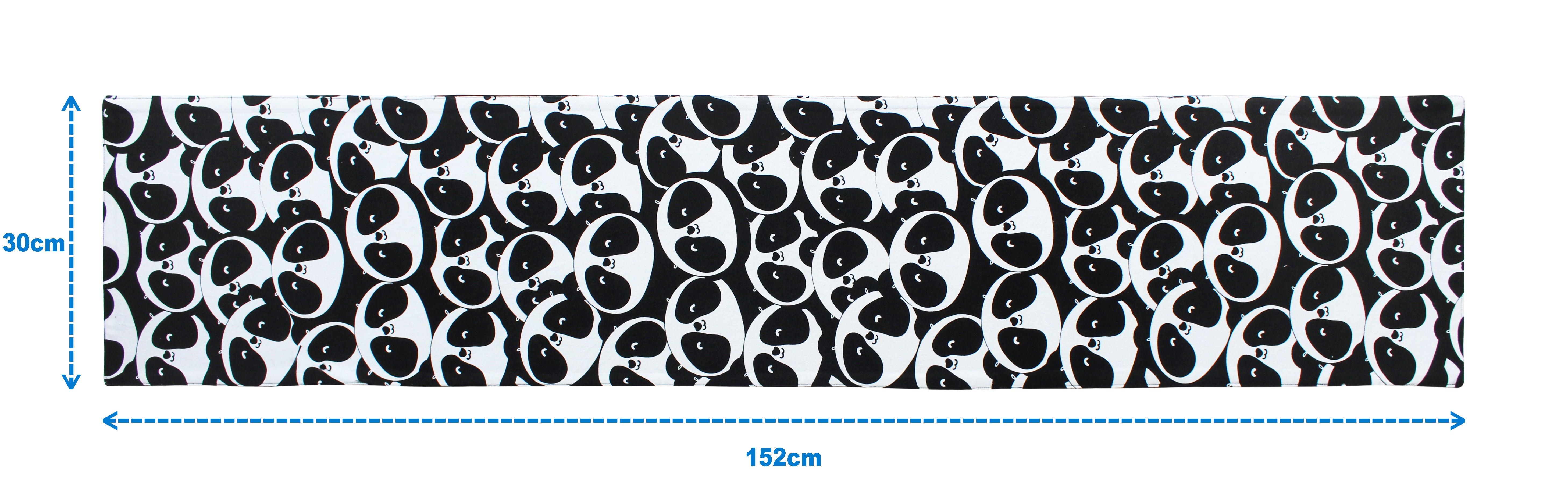 Cotton Black Panda Table Runner