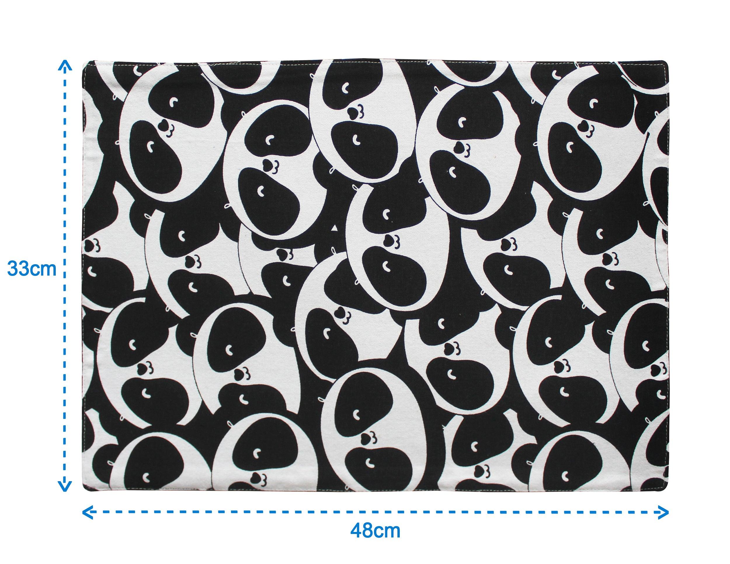 Cotton Black Panda Table Placemats Pack Of 4