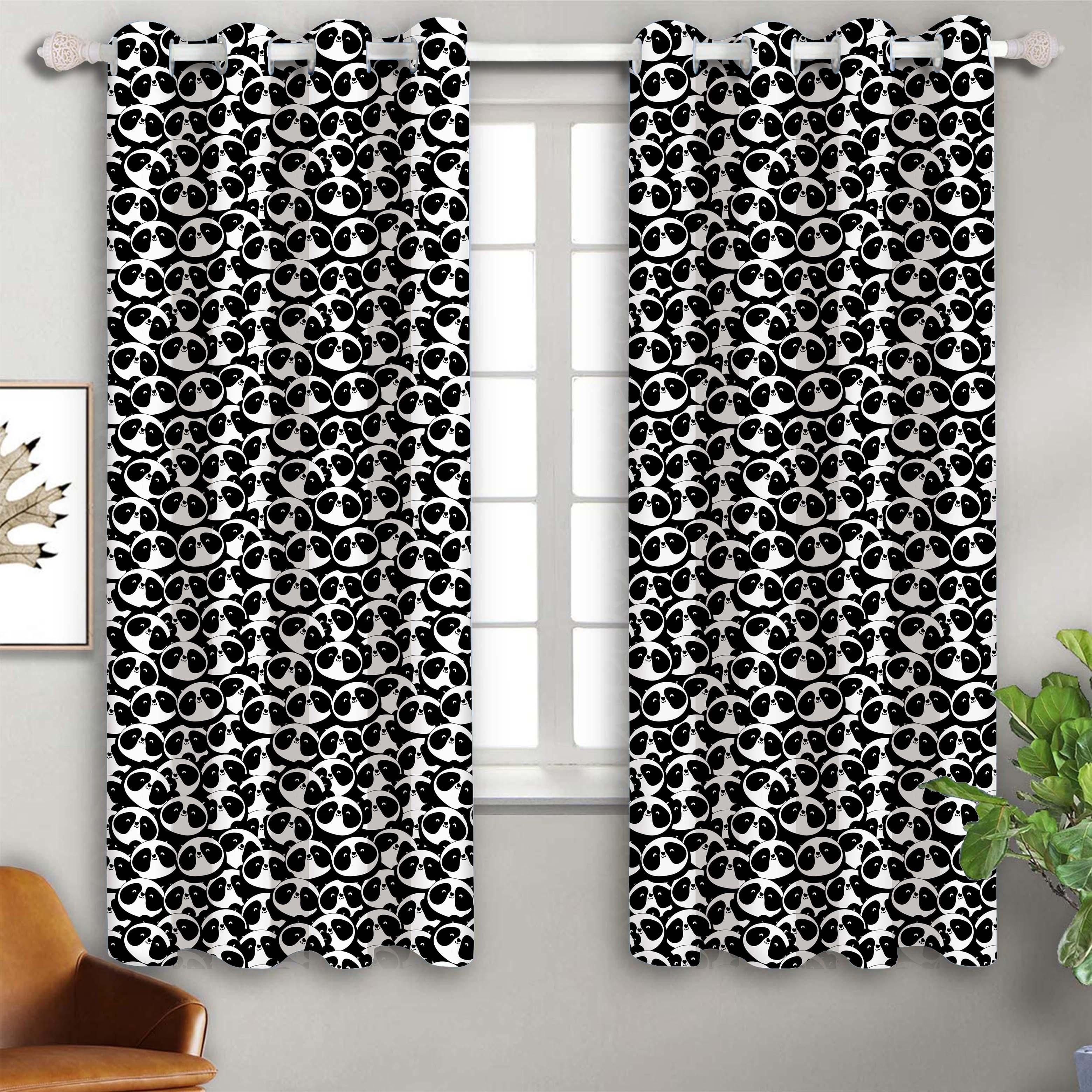 Cotton Panda Black 5ft Window Curtains Pack Of 2