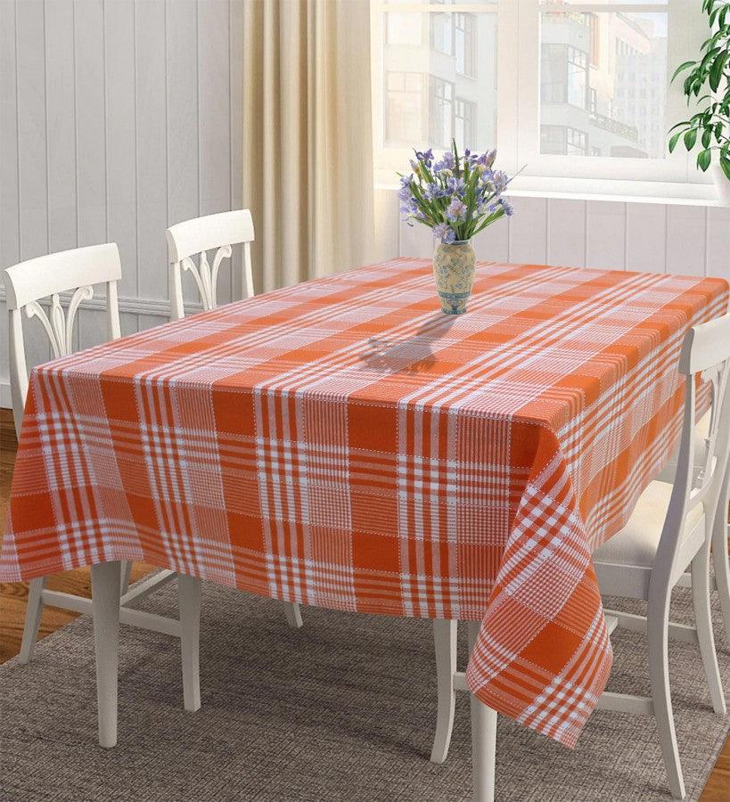 Cotton Track Dobby Orange 4 Seater Table Cloths