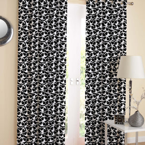 Cotton Black Panda Long 9ft Door Curtains Pack Of 2 freeshipping - Airwill
