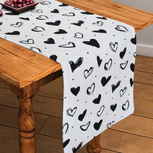 Cotton White Heart 152cm Length Table Runner Pack Of 1 freeshipping - Airwill