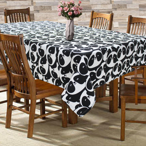 Cotton Black Panda 6 Seater Table Cloths Pack Of 1 freeshipping - Airwill