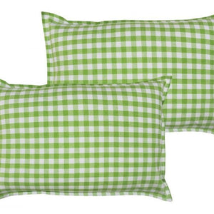 Cotton Gingham Check Green Pillow Covers Pack Of 2 freeshipping - Airwill