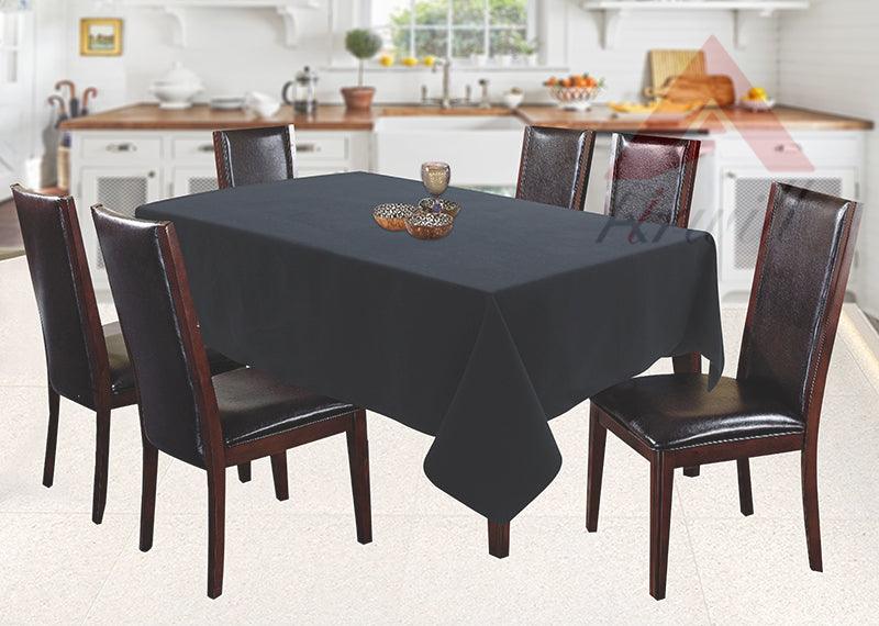 Cotton Solid Black 6 Seater Table Cloths