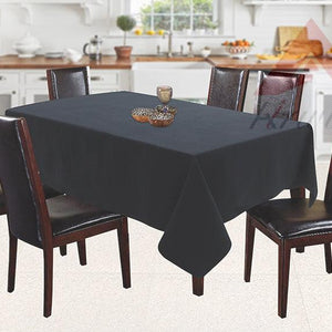 Cotton Solid Black 6 Seater Table Cloths Pack Of 1 freeshipping - Airwill