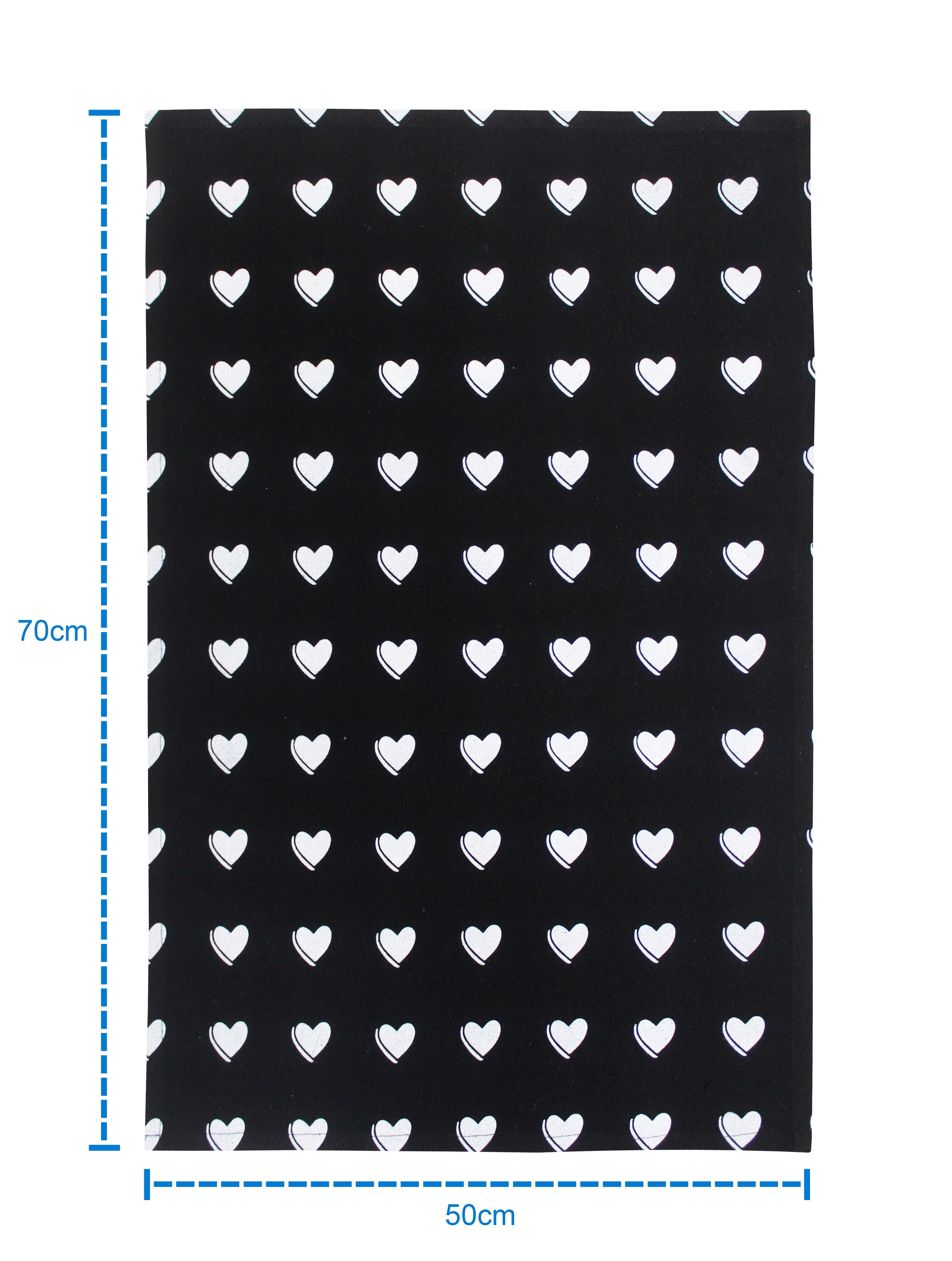 Cotton Black Heart Kitchen Towels Pack Of 4