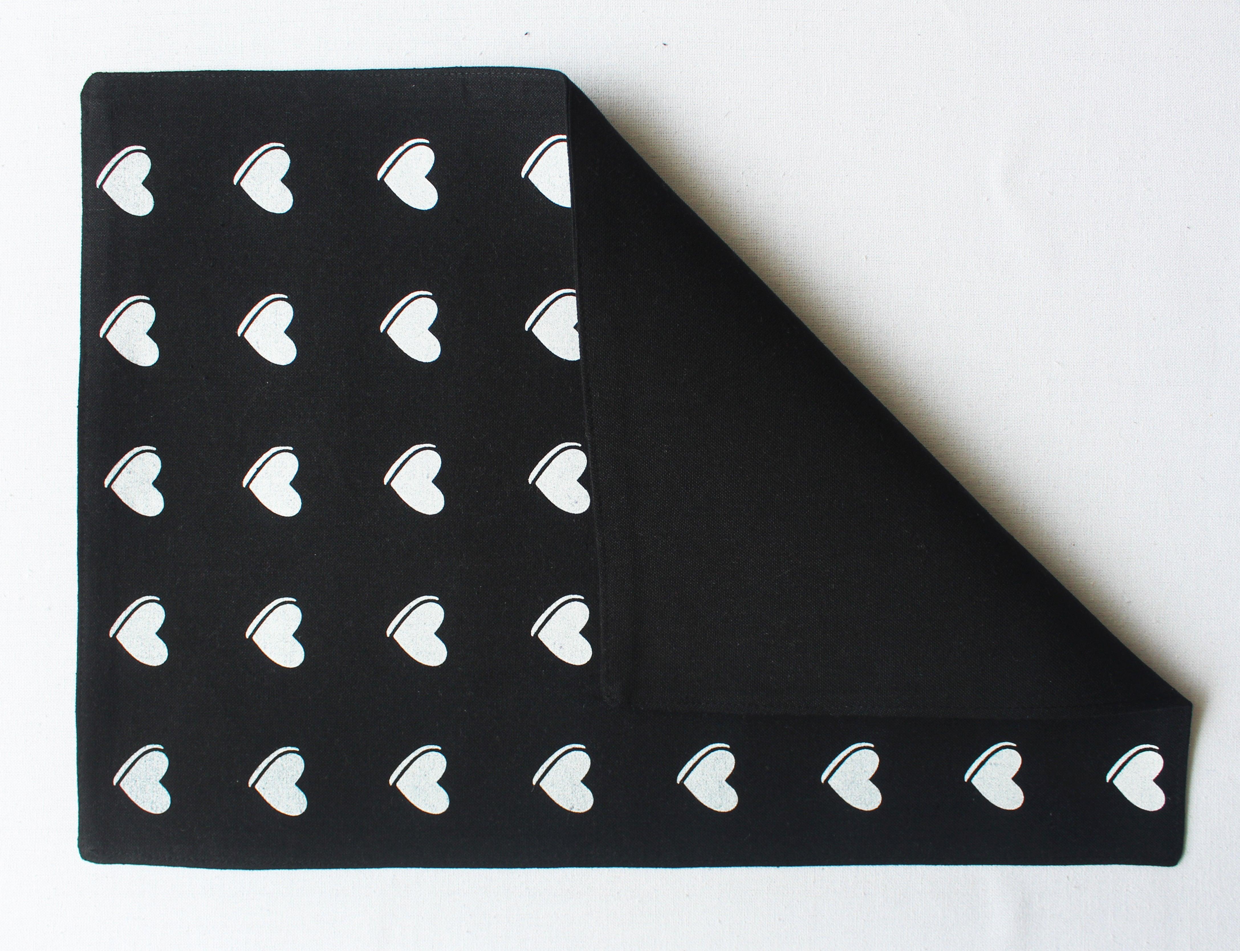 Cotton Black Heart Table Placemats Pack Of 4