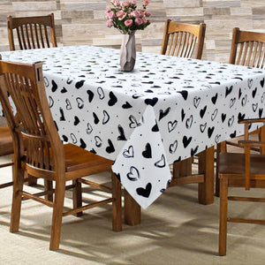 Cotton White Heart 6 Seater Table Cloths Pack Of 1 freeshipping - Airwill