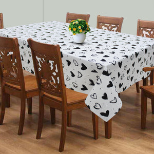 Cotton White Heart 8 Seater Table Cloths Pack Of 1 freeshipping - Airwill
