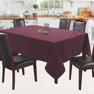 Cotton Solid Maroon 6 Seater Table Cloths Pack Of 1 freeshipping - Airwill