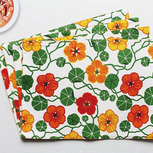Cotton Green and Orange Flower Table Placemats Pack Of 4 freeshipping - Airwill