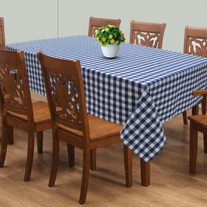 Cotton Gingham Check Blue 8 Seater Table Cloths Pack Of 1 freeshipping - Airwill