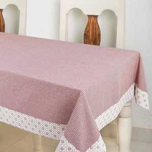Cotton Xmas Small Red Check with Border 6 Seater Table Cloths Pack of 1 freeshipping - Airwill
