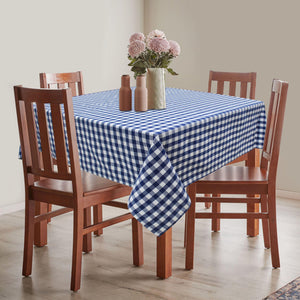 Cotton Gingham Check Blue 4 Seater Table Cloths Pack Of 1 freeshipping - Airwill