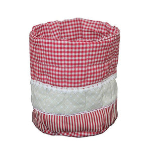 Cotton Check Red Fruit Basket Pack Of 1 freeshipping - Airwill