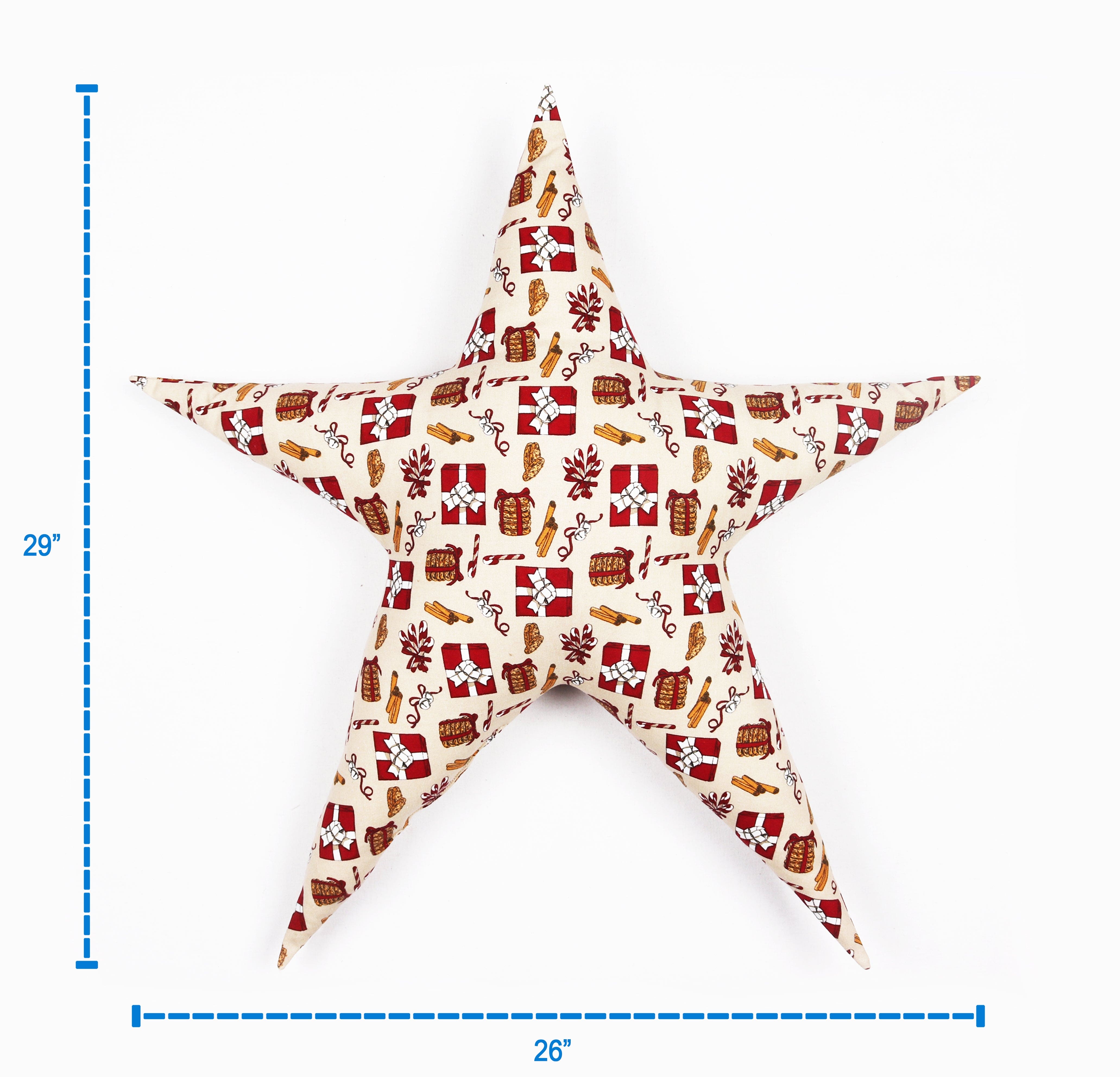 Cotton Christmas Small Gift Designed, Bell / Candy / Star / Tree Shaped Cushion with Recron Filled