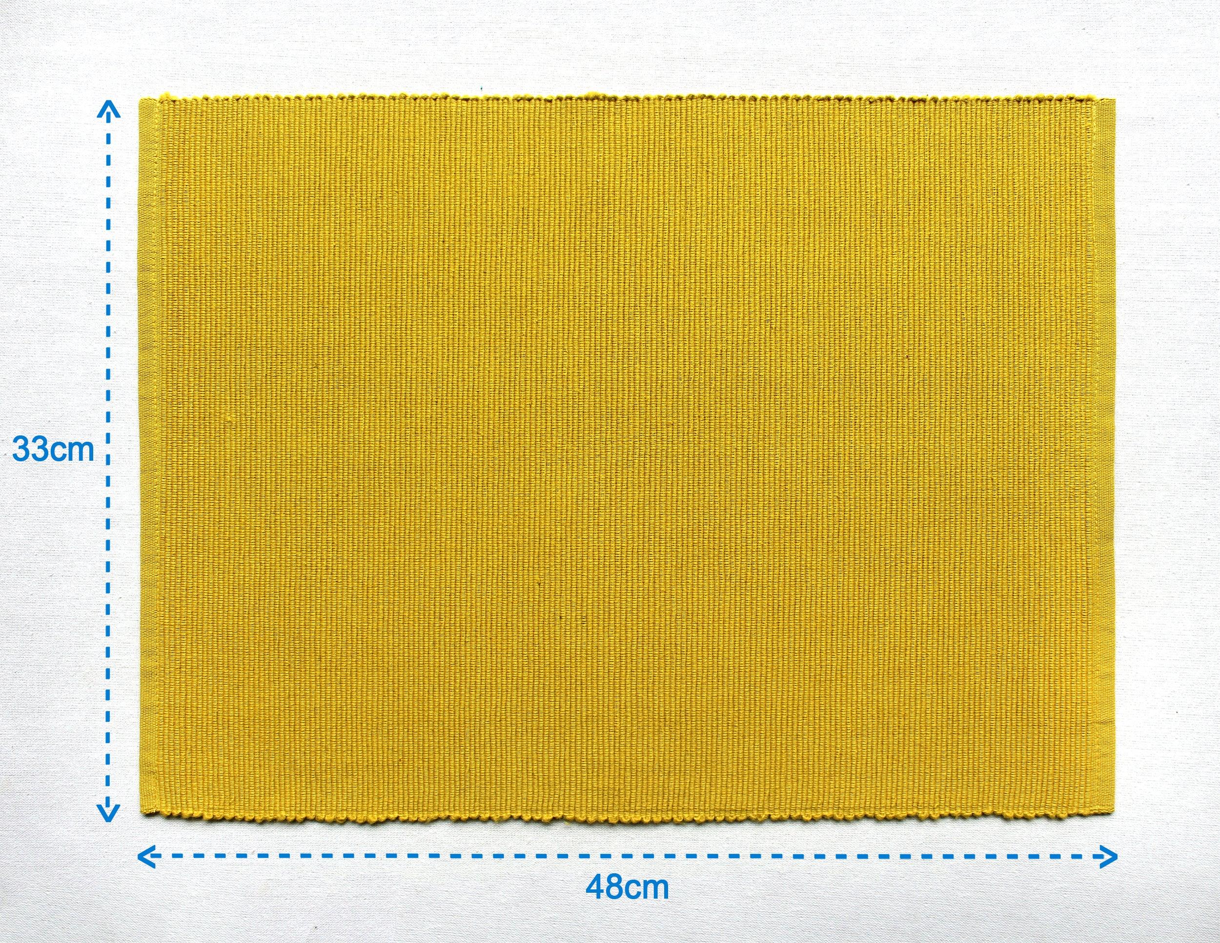 Cotton Solid Lemon Yellow Table Placemats Pack Of 4