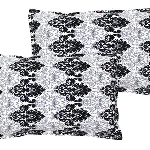 Cotton Black & White Damask Pillow Covers Pack Of 2 freeshipping - Airwill