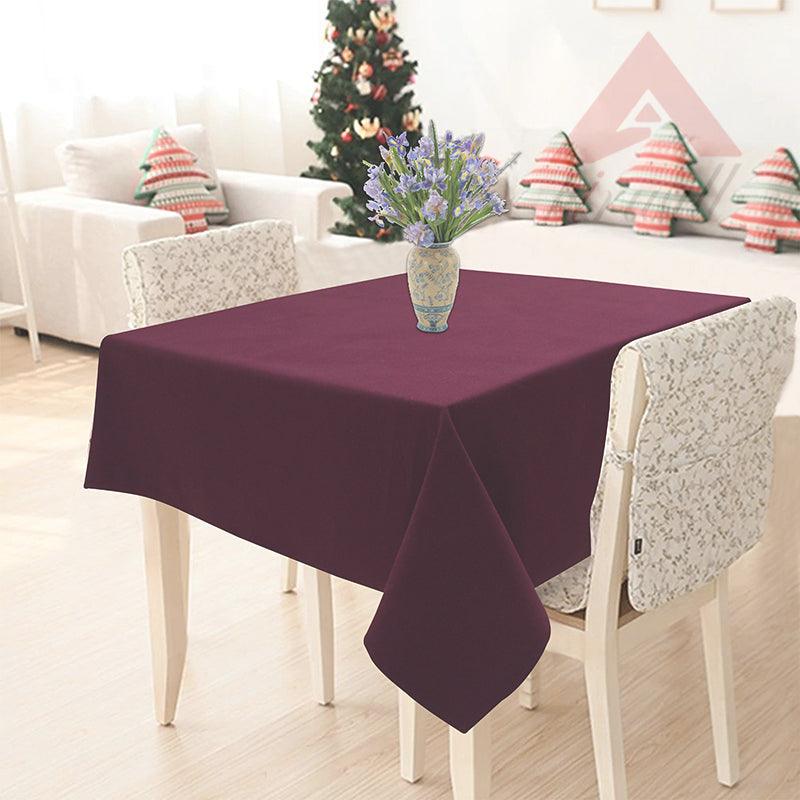 Cotton Solid Maroon 2 Seaters Table Cloths