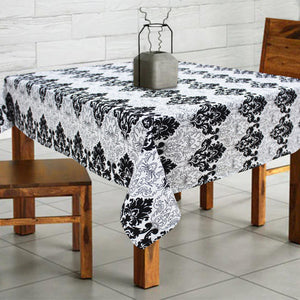 Cotton Black & White Damask 2 Seater Table Cloths Pack Of 1 freeshipping - Airwill