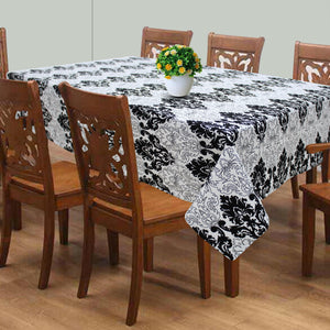 Cotton Black & White Damask 8 Seater Table Cloths Pack Of 1 freeshipping - Airwill