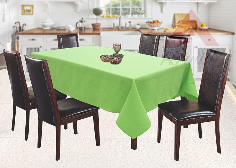Cotton Solid Apple Green 6 Seater Table Cloths