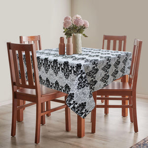 Cotton Black & White Damask 4 Seater Table Cloths Pack Of 1 freeshipping - Airwill