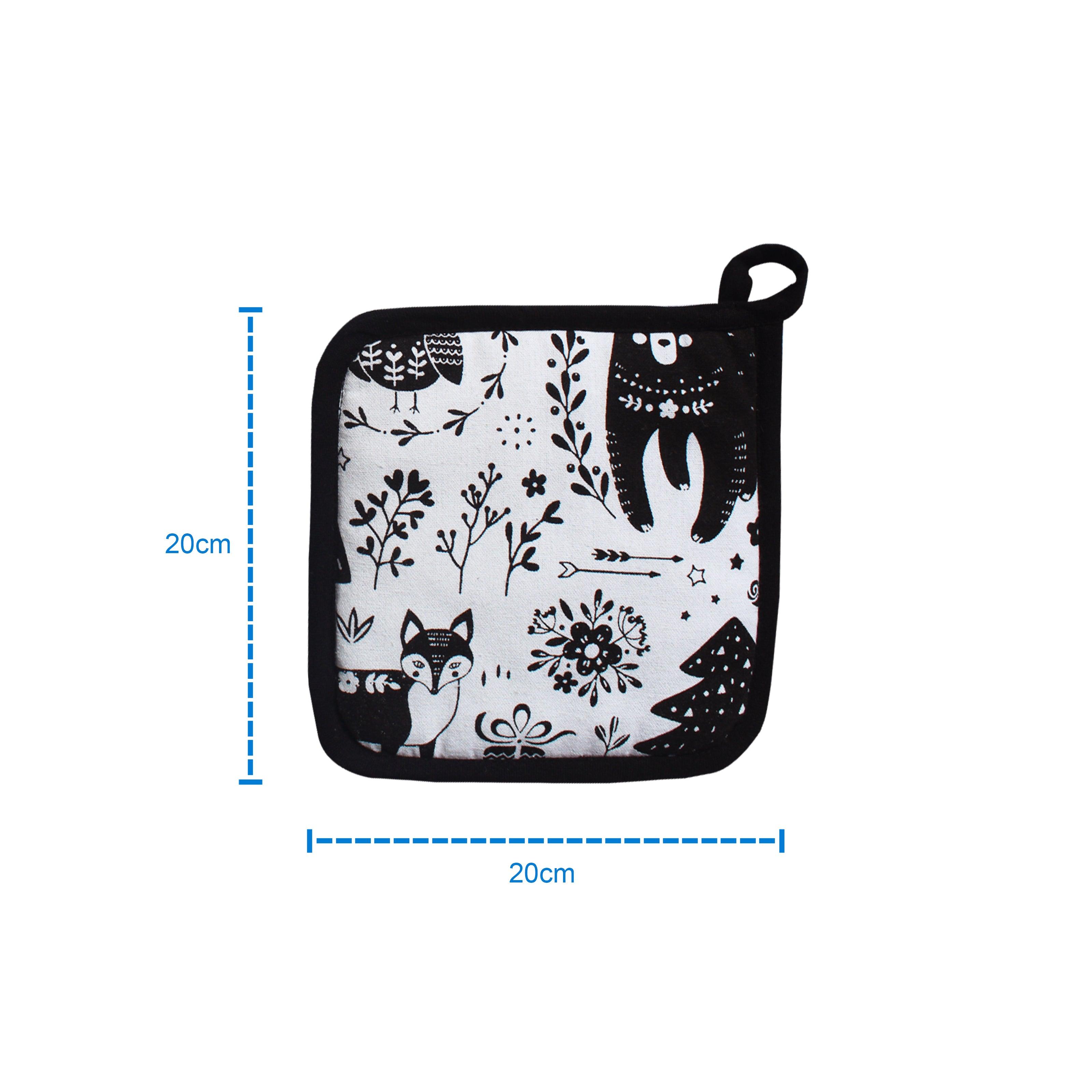 Cotton Wild Animals Pot Holders Pack Of 3