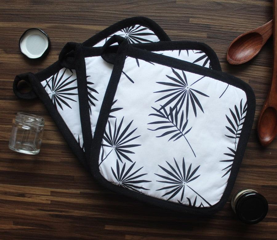 Cotton Neem Leaf Pot Holders Pack Of 3