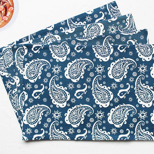 Cotton Blue Paislay Table Placemats Pack Of 4 freeshipping - Airwill