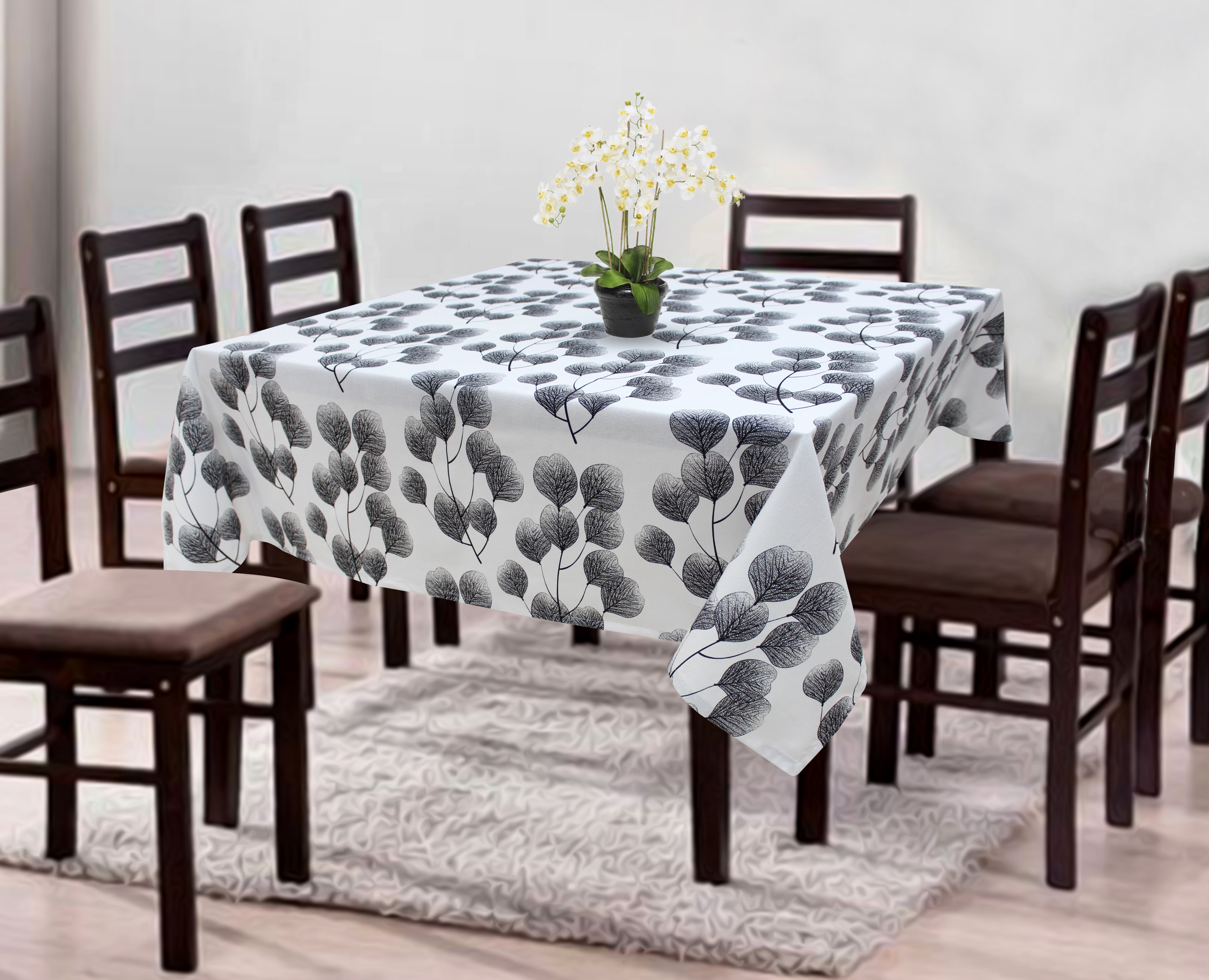 Cotton Root Leaf 8 Seater Table Cloths