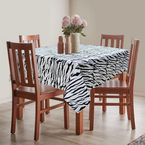 Cotton White Tiger Stripe 4 Seater Table Cloths Pack Of 1 freeshipping - Airwill