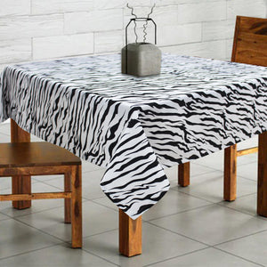 Cotton White Tiger Stripe 2 Seater Table Cloths Pack Of 1 freeshipping - Airwill