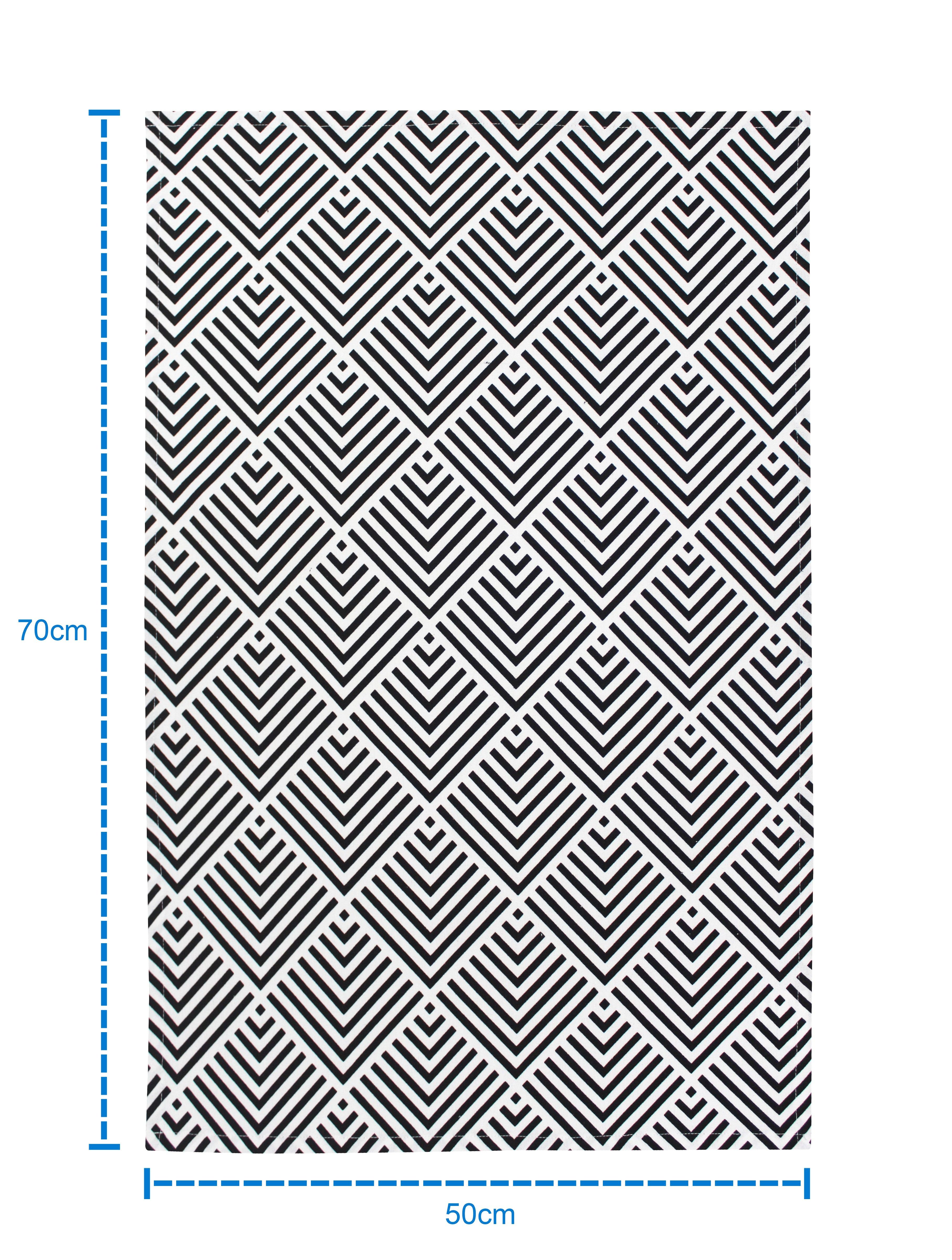 Cotton Diamond Check Kitchen Towels Pack Of 4