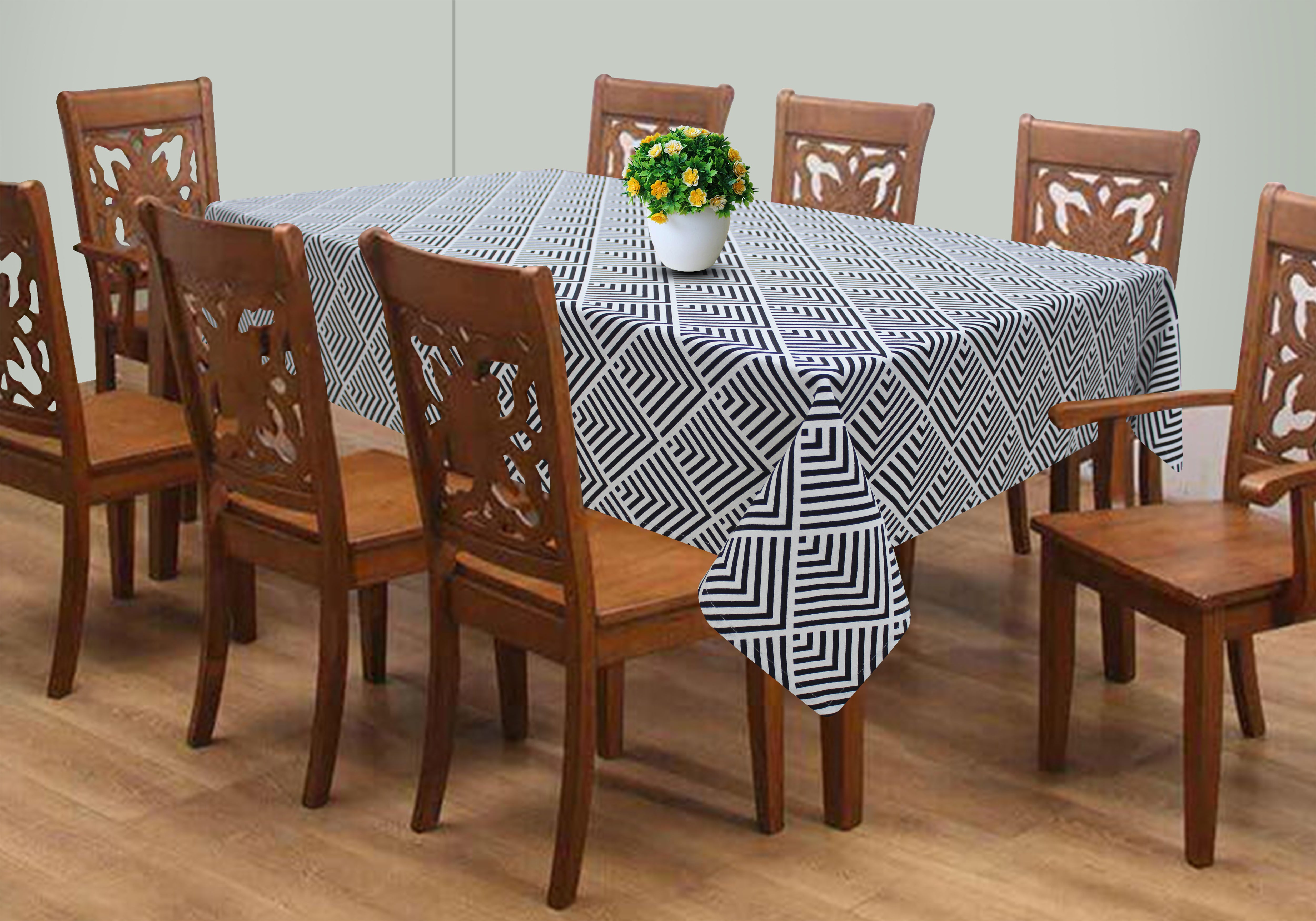 Cotton Diamond Check 6 Seater Table Cloths