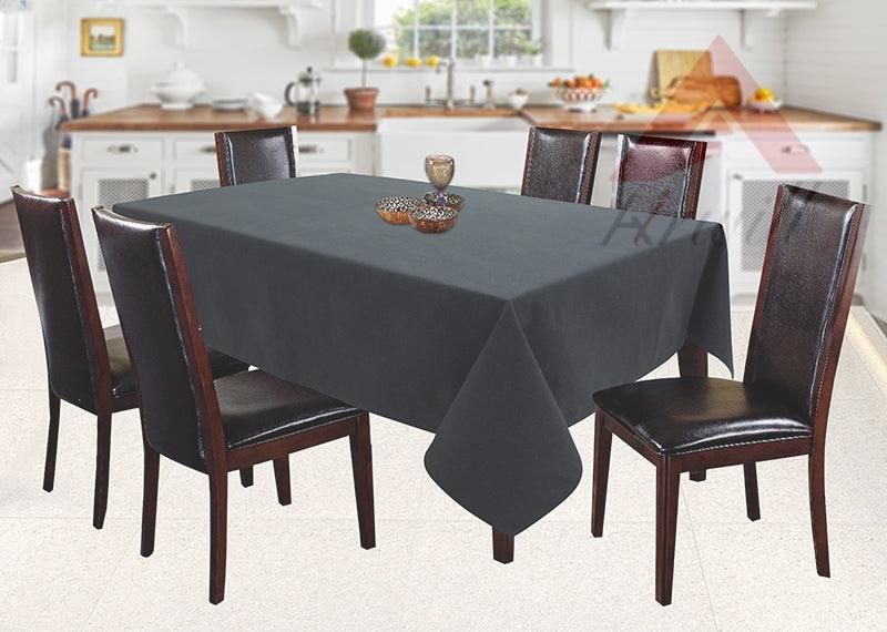 Cotton Solid Steel Grey 6 Seater Table Cloths