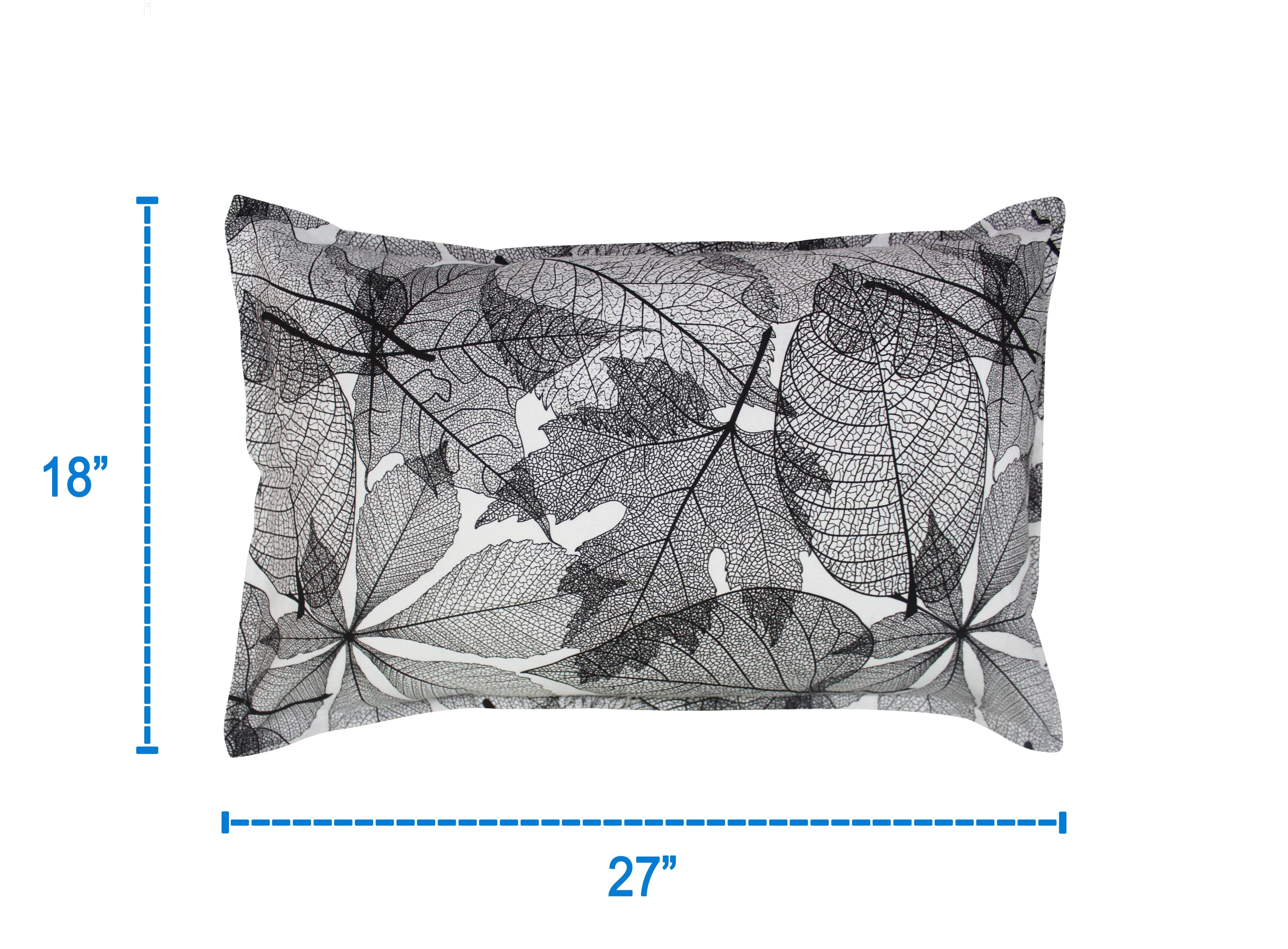 Cotton Palm Leaf Pillow Covers Pack Of 2