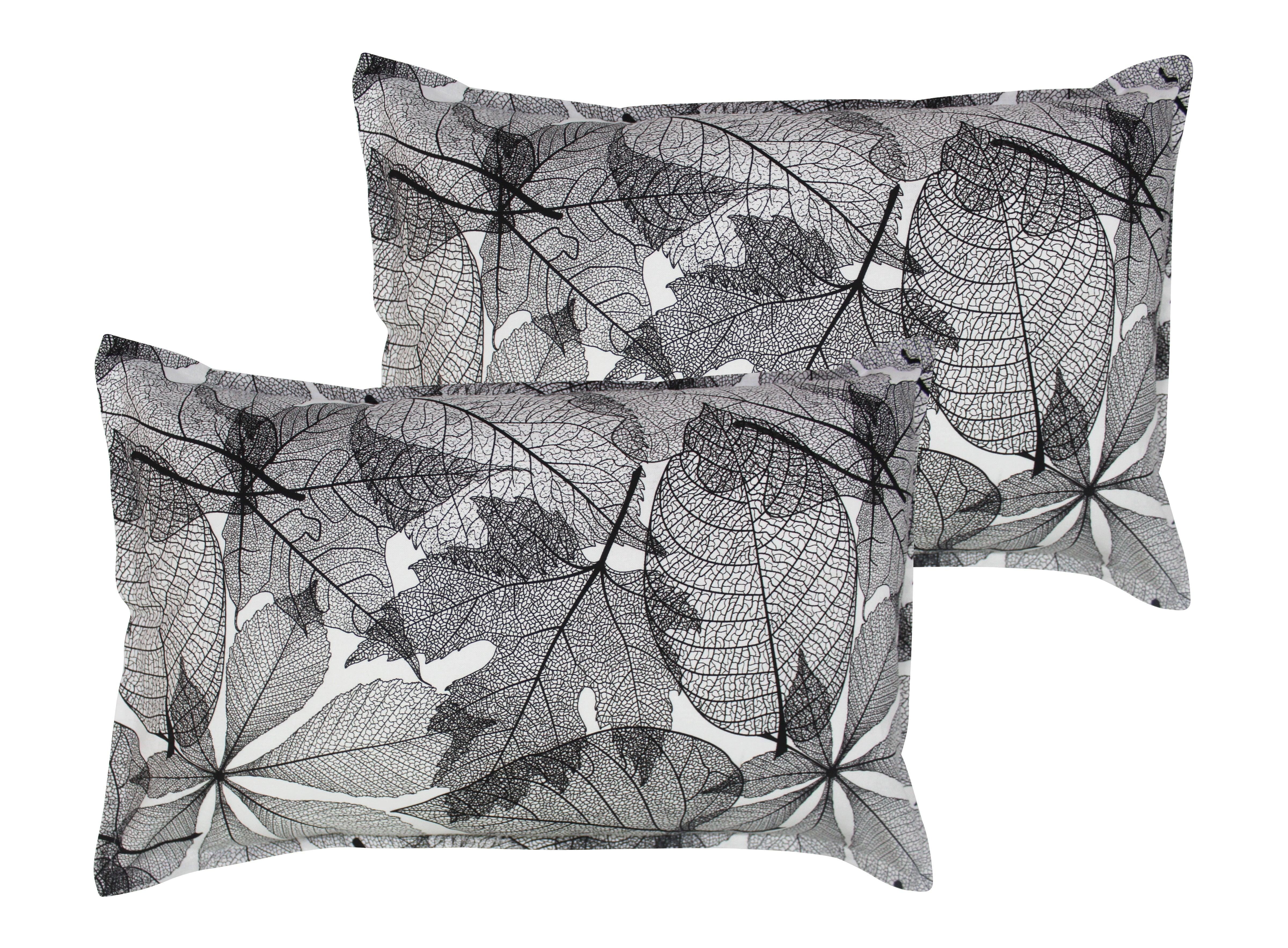 Cotton Palm Leaf Pillow Covers Pack Of 2