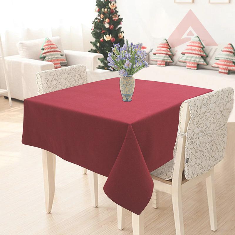 Cotton Solid Cherry Red 2 Seaters Table Cloths