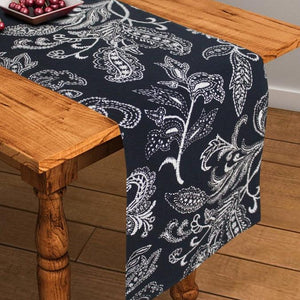 Cotton Black Flower 152cm Length Table Runner Pack Of 1 freeshipping - Airwill