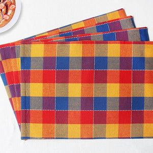 Cotton Adukalam Check Table Placemats Pack Of 4 freeshipping - Airwill