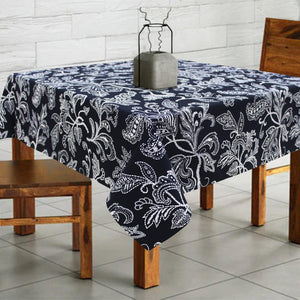 Cotton Black Flower 2 Seater Table Cloths Pack Of 1 freeshipping - Airwill