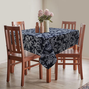 Cotton Black Flower 4 Seater Table Cloths Pack Of 1 freeshipping - Airwill
