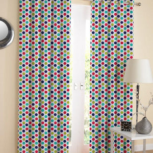Cotton Singer Dot 7ft Door Curtains Pack Of 2 freeshipping - Airwill