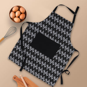 Cotton Black Zig-Zag With Solid Pocket Free Size Apron Pack Of 1 freeshipping - Airwill